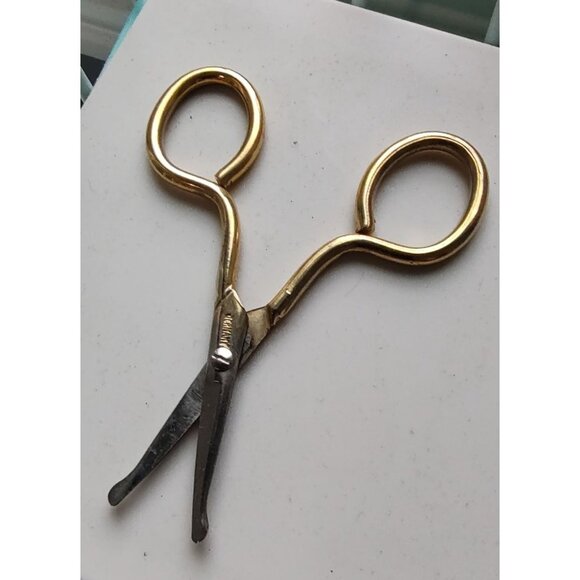 Vintage Gold Tone Safety Scissors Ideal For Sewing & Crafts Projects - Picture 4 of 9